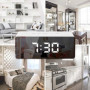 Réveil Numérique Miroir LED Retoo avec Alarme et Thermomètre