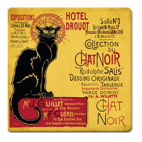 Dessous de Plat en Verre - Design Chat Noir