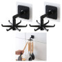 Support Ustensiles de Cuisine Rotatif 360° - Lot de 2 Crochets Sans Perçage