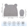 DRESHOW Bonnet et Moufles Bébé Tricotés - Set Doux 0-6 Mois