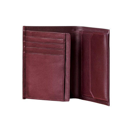 Portefeuille en cuir véritable pour homme - Élégant et pratique en bordeaux