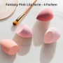 Lot de 4 Éponges de Maquillage Multicolores avec Boîte de Rangement