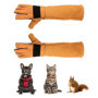 Gants de Protection Anti-Morsure pour Animaux en Cuir - Jaune