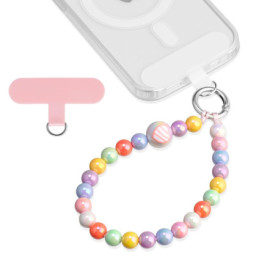 Pendentif Élégant pour Smartphone avec Perles Multicolores - Cordon Amovible
