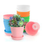 Lot de 10 Pots de Fleurs Colorés avec Soucoupe - Idéal pour Plantes d'Intérieur et Jardinage