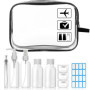 Trousse de Toilette Transparente avec 8 Bouteilles - Kit de Voyage Pratique
