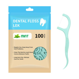 Fil Dentaire à la Menthe avec Manche - 100 Pcs Carehabi