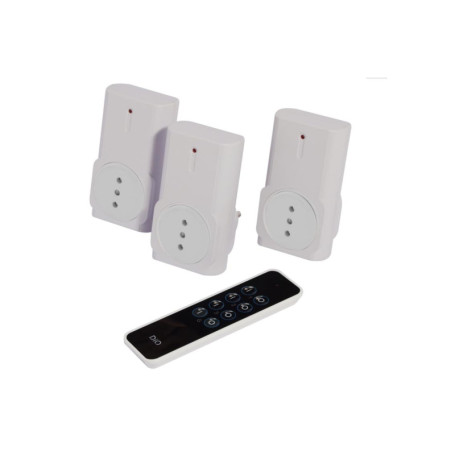 DiO Connected Home - Pack de 3 Prises avec Télécommande 3 Canaux