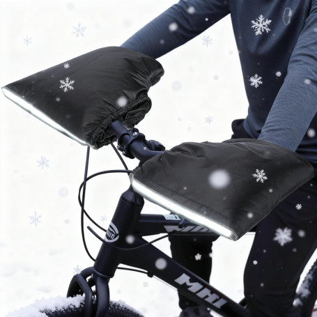 Gants de Guidon Universels d'Hiver avec Réfléchissants - Imperméables et Chauds