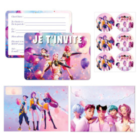 Pack de Cartes d'Invitation Multicolores pour Anniversaire et Fête - 12 Cartes avec Enveloppes et Autocollants