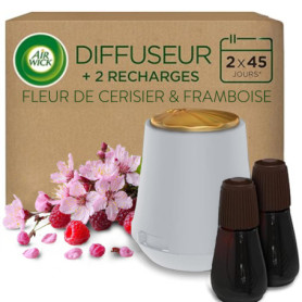 Diffuseur d'Huiles Essentielles Air Wick avec Recharges Fleur de Cerisier et Framboise