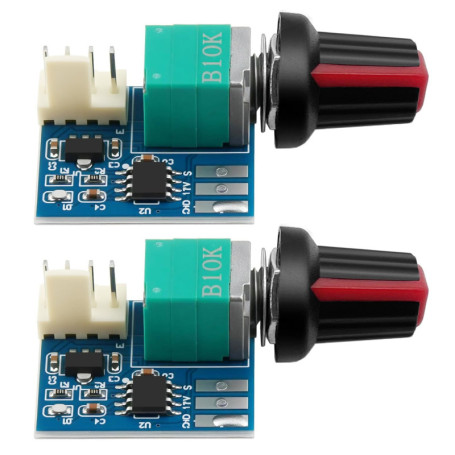 Contrôleur de Vitesse PWM pour Ventilateurs 12V - 2Pcs avec Interrupteur LED