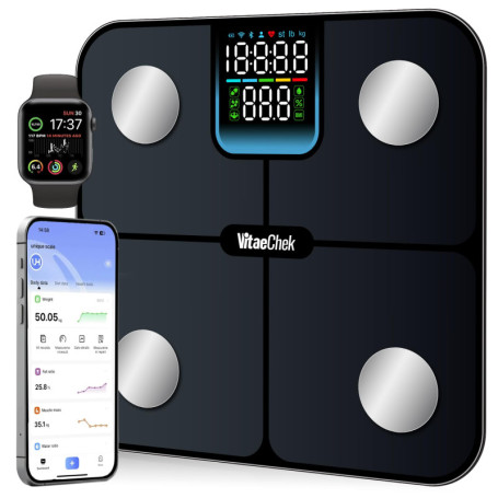VitaeChek Brio 1 Balance Connectée avec Impédancemètre et Fréquence Cardiaque