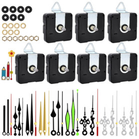 Kit de Mécanisme d'Horloge Murale avec Aiguilles - 7 Pièces