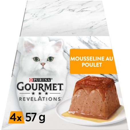Gourmet Revelations Mousseline au Poulet en Sauce pour Chats Adultes - Lot de 6 Portions