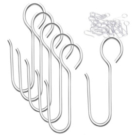 Lot de 80 crochets en S en acier inoxydable pour rideaux et décorations