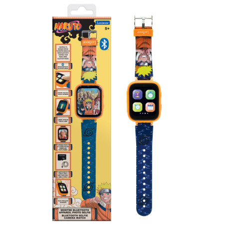 Montre Connectée Naruto Bluetooth avec Appareil Photo et 8 Go de Mémoire - Orange