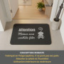 Paillasson Antidérapant Design Chat 60x40 cm - Tapis Lavable pour Intérieur et Extérieur