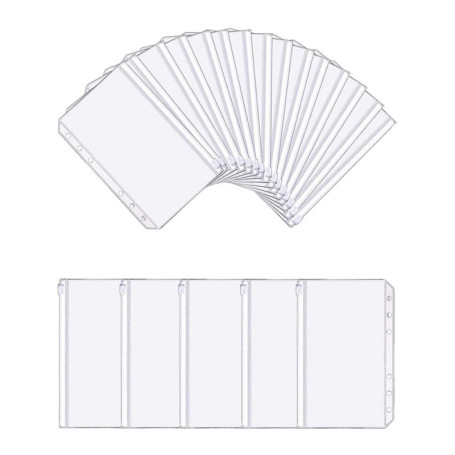 Dtaeye Pochette Plastique A6 avec Fermeture Éclair - Lot de 20 Poches Translucides