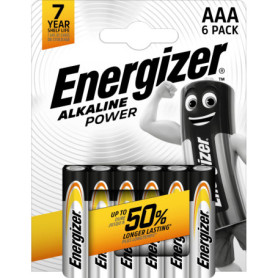 Energizer Piles Alkaline LR03/AAA - Pack de 6
