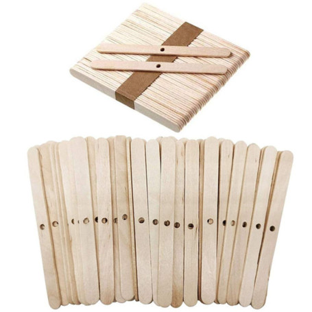 Lot de 100 Supports en Bois pour Mèches de Bougies - Idéal pour Loisirs Créatifs