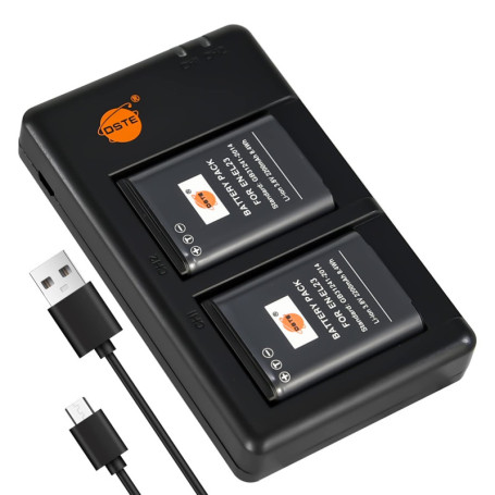 DSTE Pack de 2 Batteries EN-EL23 avec Chargeur USB pour Nikon Coolpix