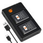 DSTE Pack de 2 Batteries EN-EL23 avec Chargeur USB pour Nikon Coolpix