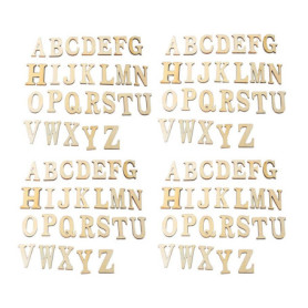 Lot de 104 Lettres en Bois Brut pour Loisirs Créatifs - Alphabet A à Z