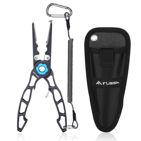 Pince de Pêche Multifonction en Aluminium avec Coupe-Fil et Étui