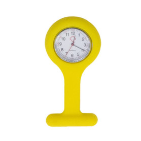 Montre Gousset d'Infirmière en Silicone Jaune - Accessoire Pratique et Élégant