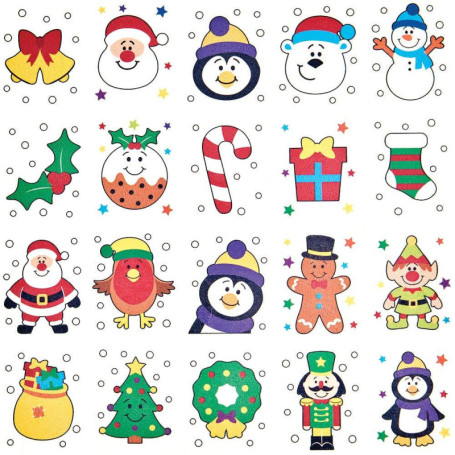 Tatouages de Noël pour Enfants - Lot de 80 Motifs Festifs
