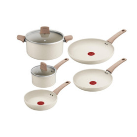 Batterie de Cuisine Tefal Stone White en Aluminium Recyclé
