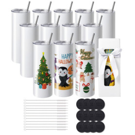 Lot de 12 Gobelets Thermos Personnalisables en Acier Inoxydable - 95 cL