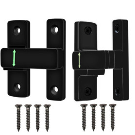 Lot de 2 verrous de porte coulissante robustes avec éclairage nocturne