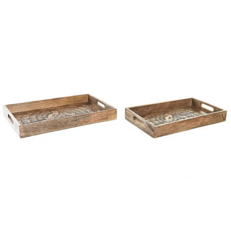 Jeux de plateaux DKD Home Decor 2 Unités Marron Brun foncé Bois de manguier (43 50,99 €