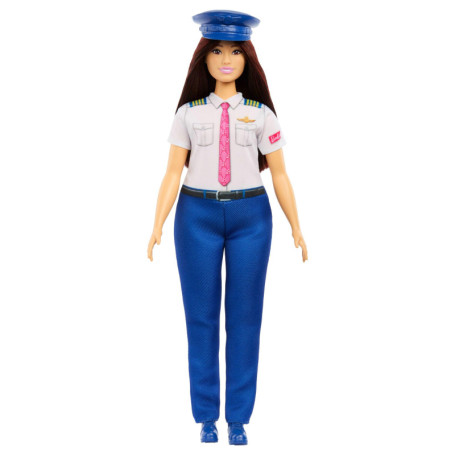 Poupée Barbie Pilote avec Tenue Amovible et Accessoires