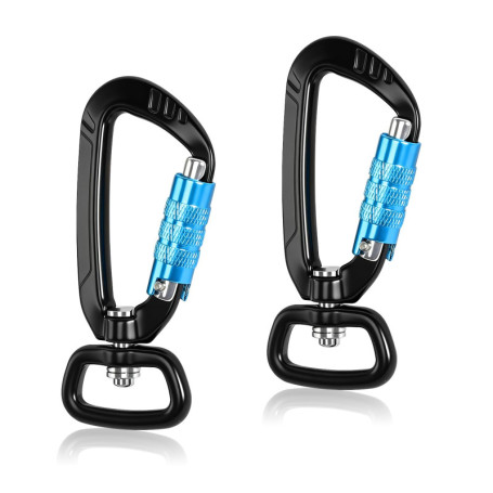 Mousqueton Pivotant en Aluminium 400kg - 2 pcs pour Escalade et Camping