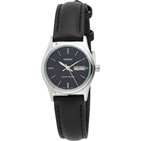 Montre Casio Femme Cuir Noir avec Affichage Analogique