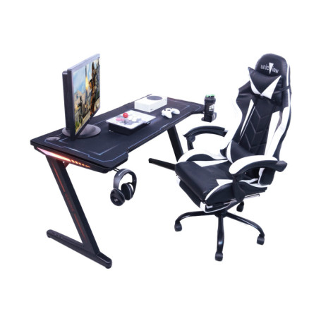 Bureau Gaming Unicview 140 cm avec RGB LED et Gestion des Câbles