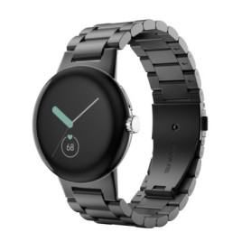 Bracelet en Acier Inoxydable MoKo pour Google Pixel Watch - Noir, Réglable et Confortable