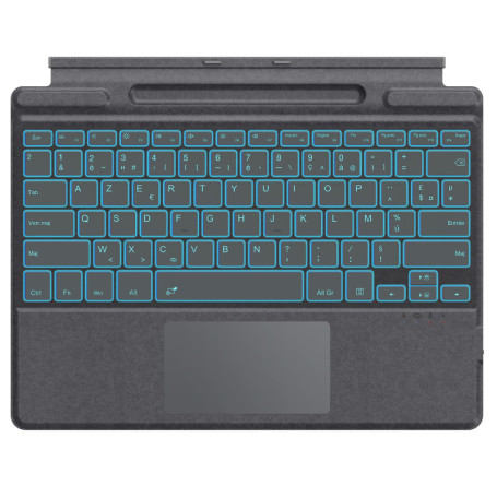 Clavier Bluetooth MoKo AZERTY pour Microsoft Surface Pro avec Pavé Tactile et Rétroéclairage LED