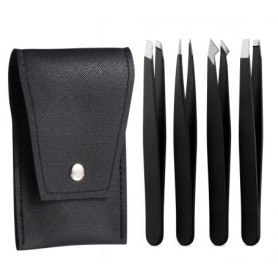 Kit de 4 Pinces à Épiler Pro en Acier Inoxydable - Brencco