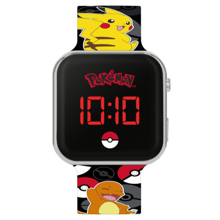 Montre Numérique Pokémon pour Garçons - Bracelet en Silicone Noir