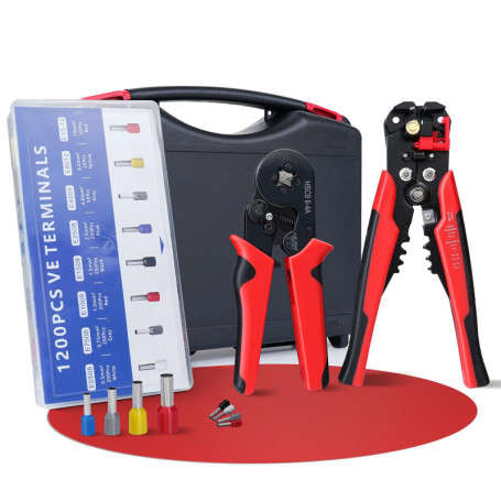 Pince à Sertir Automatique 3 en 1 avec 1200 Cosses Électriques