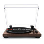 Platine Vinyle Bluetooth RLINE en Noyer Brillant - Lecteur 33/45 Tours avec Pré-amplificateur