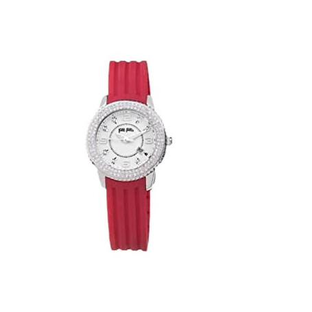 Montre Folli Follie Femme en Silicone Rouge et Cadran Blanc
