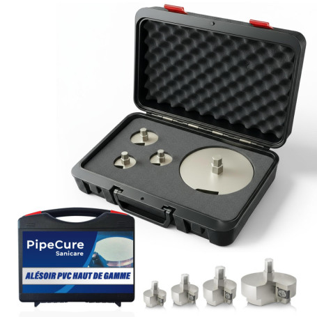 Alésoir Ébavureur PVC Sanicare - Outil Professionnel 4 Diamètres avec Mallette