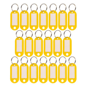 Porte-Clés Étiquettes Colorés WINTEX - 20 Pièces en Plastique Jaune