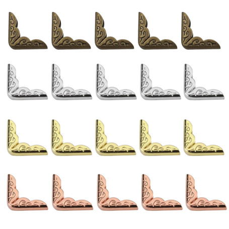 Lot de 200 protections d'angle en métal pour livres - Style vintage