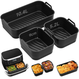 Set de 3 Moules en Silicone pour Friteuse à Air Alyvisun